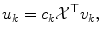 
$$\displaystyle{u_{k} = c_{k}\mathcal{X}^{\top }v_{ k},}$$
