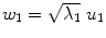 
$$w_{1} = \sqrt{\lambda _{1}}\ u_{1}$$
