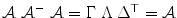 
$$\mathcal{A}\ \mathcal{A}^{-}\ \mathcal{A} = \Gamma \ \Lambda \ \Delta ^{\top } = \mathcal{A}$$
