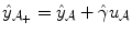 
$$\displaystyle{\hat{y}_{\mathcal{A}_{+}} =\hat{ y}_{\mathcal{A}} +\hat{\gamma } u_{\mathcal{A}}}$$
