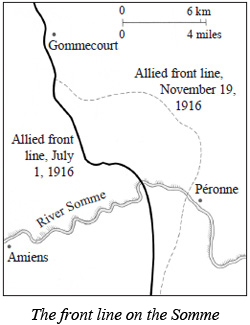 The front line on the Somme