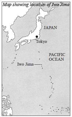 Map showing location of Iwo Jima