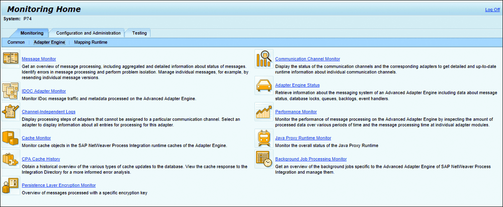 Monitoring Home Screen for Your Local AEX (pimon)