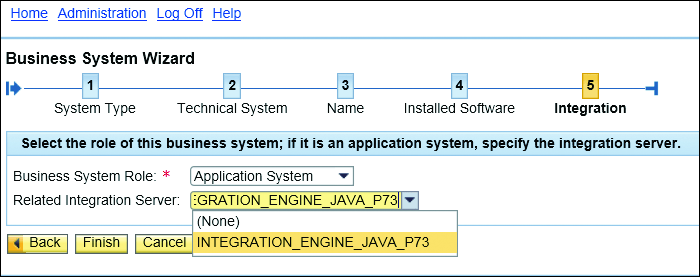 Specifying a Business System’s Role While Creating a New Business System