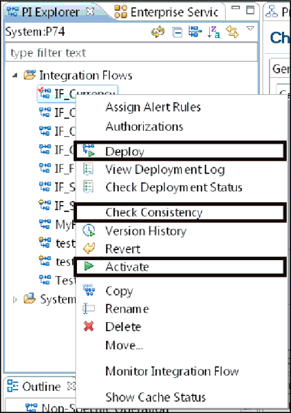 Check Consistency of, Activate, and Deploy an iFlow