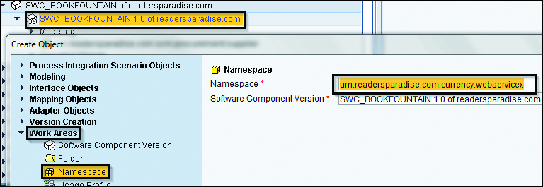 Creating a Namespace within a Software Component