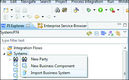 Importing the Business Systems from the SLD