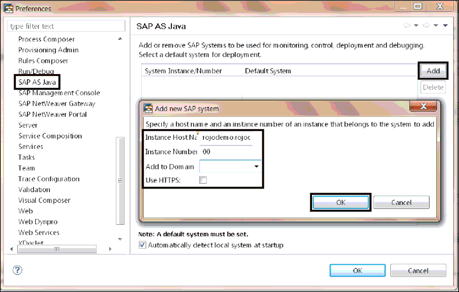 Configuration of SAP NetWeaver AS Java in the SAP NetWeaver Developer Studio