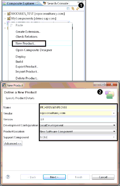 Creating a Product for the Composite Application