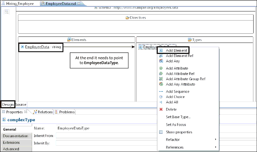 Adding a Type in the Data Type Editor in SAP NetWeaver Developer Studio