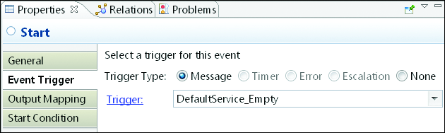 Default Trigger Configuration of a Process