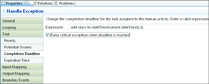 Raising an Exception When a Deadline Occurs