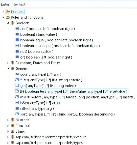 Default Rules and Functions Delivered with SAP BPM