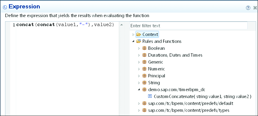 Expression Used for the Custom Expression Function