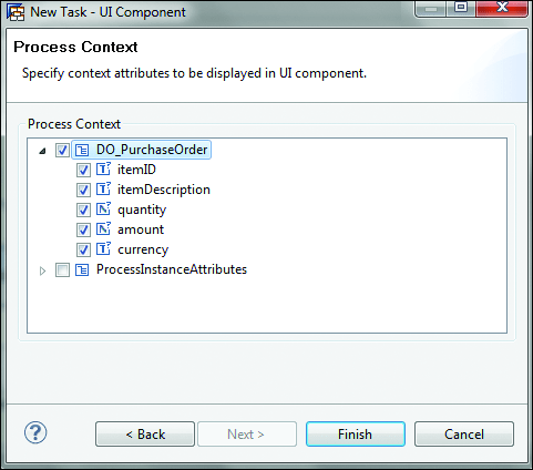 Process Context for the Web Dynpro UI Generation