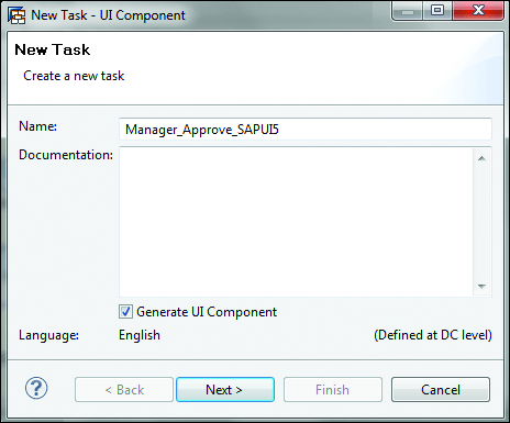 Naming the SAPUI5 Task