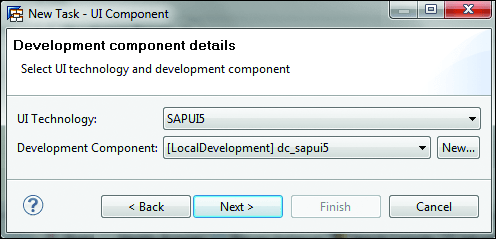 Selecting the SAPUI5 Technology