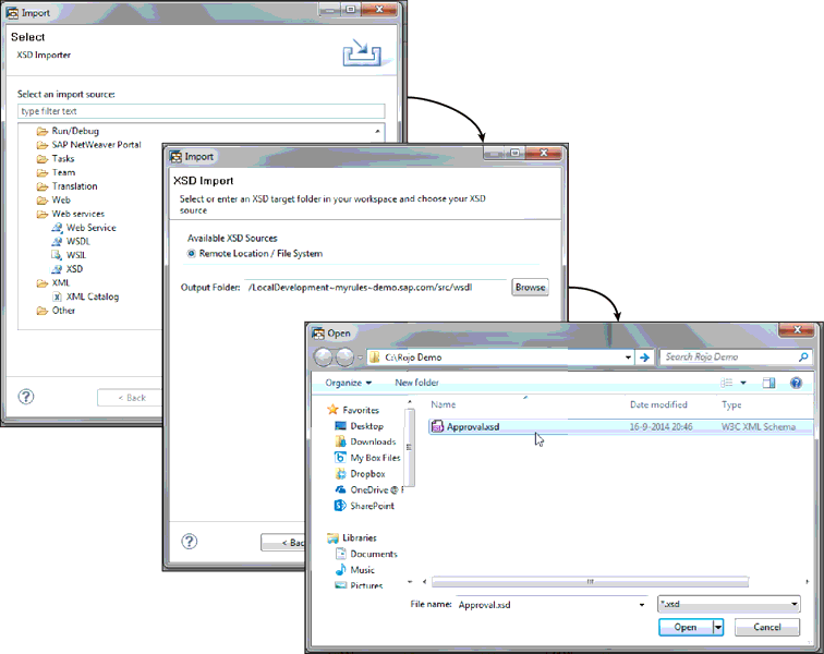 Import XML Schema in Rules Composer DC