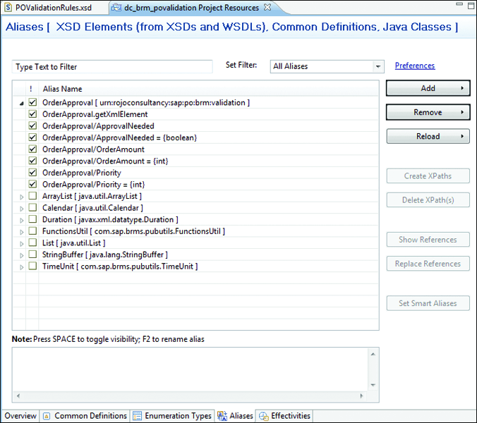 Aliases Wizard: Selecting Aliases from the OrderApproval