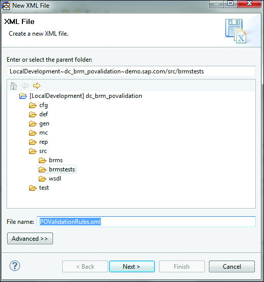 Test Scenario: Create XML