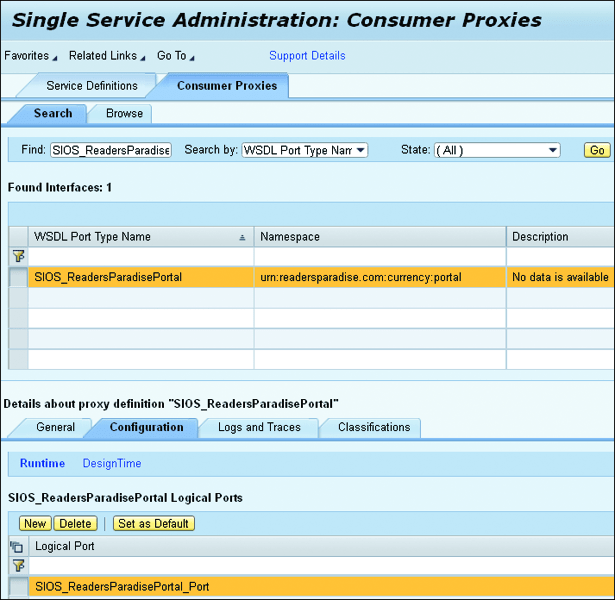 Consumer Proxies Configuration in the Single Service Administration Application