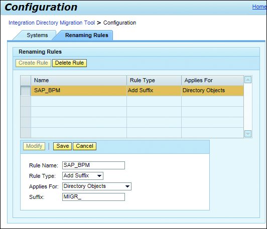 Migration Tool Renaming Rules