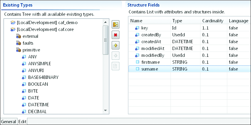 Populating the Business Object Fields Using the Structure Editor