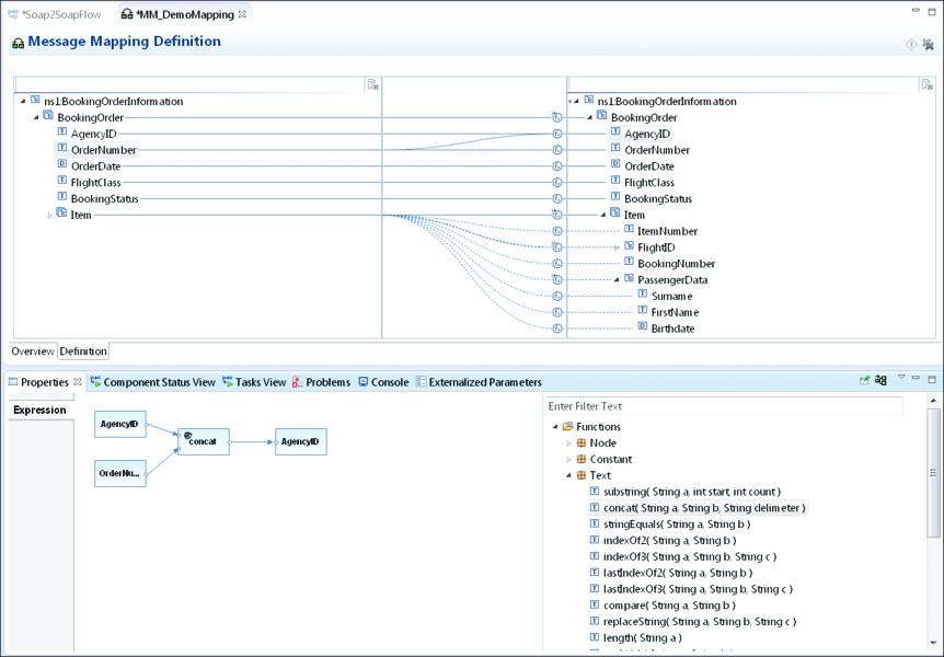 Mapping Definition between Source and Target Structures