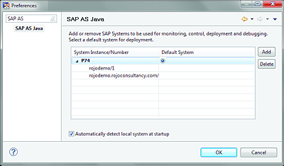 Configuration of SAP NetWeaver AS Java in SAP NetWeaver Developer Studio