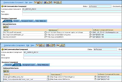 Added Service Interfaces (Inbound and Outbound) in the Business Component