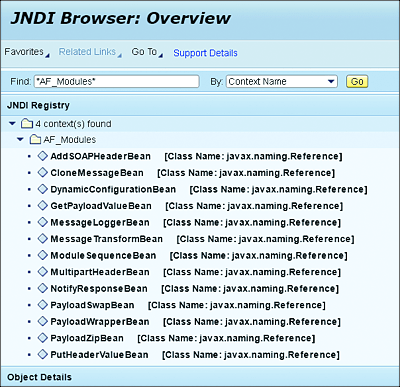 JNDI Browser: Overview Screen