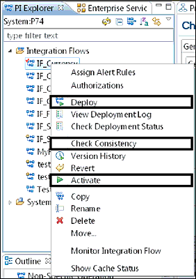 Check Consistency of, Activate, and Deploy an iFlow