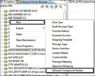 Steps to Import Software Components from the SLD