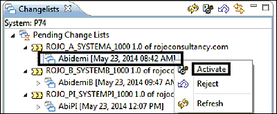 Activating Change Lists for Repository Objects