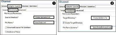 Source and Target Directories in the File System