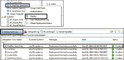 Deploying iFlows and Viewing the Deployment Log