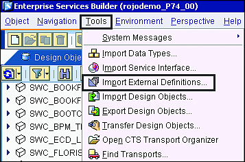 Importing External Definitions into the Enterprise Services Repository