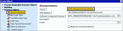 Service Interface Object Creation