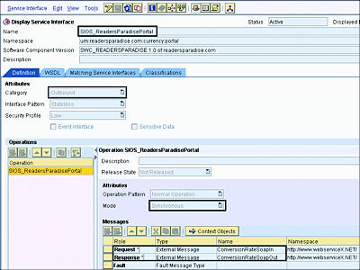 Outbound Service Interface Properties