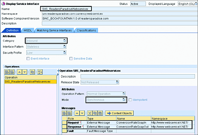 Inbound Service Interface Properties