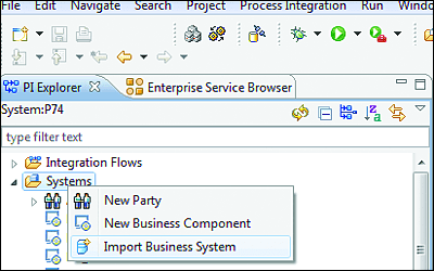 Importing the Business Systems from the SLD