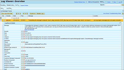 Troubleshooting: Log Viewer, Error Details Expanded