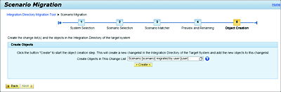 Screen Enabling the Creation of a Change List in the Target System to Include the ICO-Related Objects