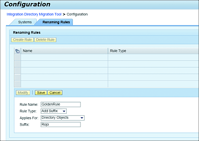 Renaming Rule Creation Example