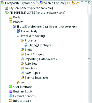 Structure of the SAP BPM Process Project Tree