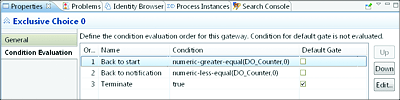 Exclusive Gateway Sample Configuration with Three Gates