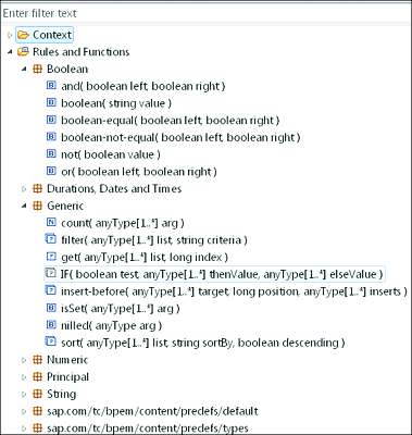 Default Rules and Functions Delivered with SAP BPM