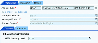 Sender Communication Channel Settings When SAP BPM Communicates with the AEX via WS