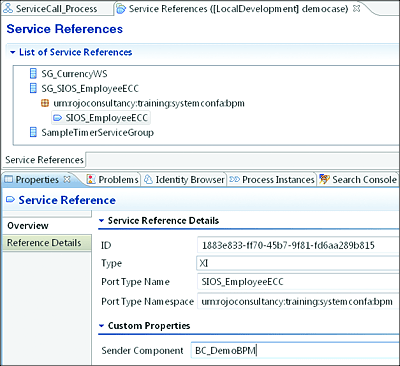 Configuration of the Service Reference