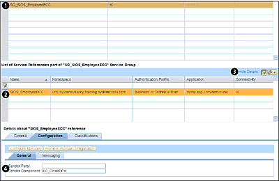 Configuration of a Service Reference for an XI-Based Communication in SAP NetWeaver Administrator